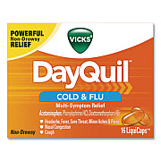 DayQuil Cold and Flu Multi-Symptom Relief LiquiCaps, 16/Box (01442)