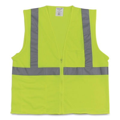 PIP TWO-POCKET ZIPPER SAFETY VEST, HI-VIZ LIME YELLOW, LARGE (1074207)