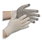 AMBITEX Pro PVC-Dotted String-Knit Gloves, Medium, White/Black, 12 Pairs (CTPS400MN1SD)