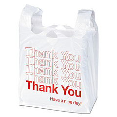 Boardwalk PLASTIC THANK YOU BAGS, 14 MICRONS, 11.5 X 6 X 22, WHITE, 250/CARTON (BWKTB1122SPK)