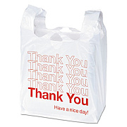Boardwalk PLASTIC THANK YOU BAGS, 14 MICRONS, 11.5 X 6 X 22, WHITE, 1000/CARTON (BWKTB1122)