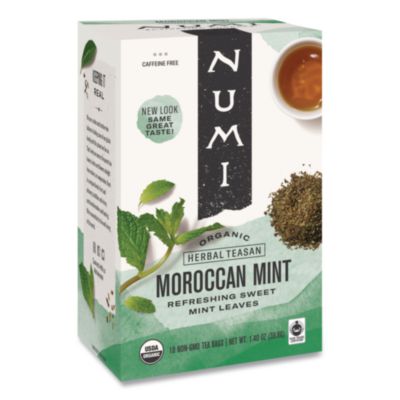 Numi Organic Teas and Teasans, 1.4 oz, Moroccan Mint, 18/Box (10104)