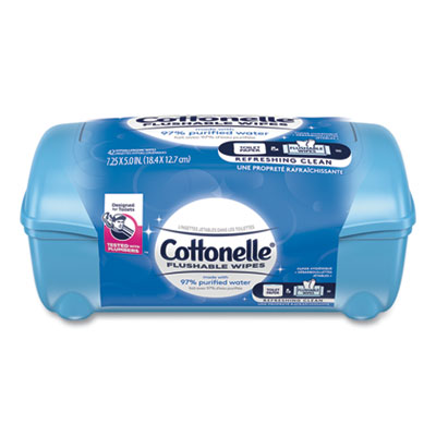 Cottonelle Fresh Care Flushable Cleansing Cloths, White, 3.75 x 5.5, 42/Pack (36734)