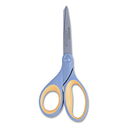 Westcott Titanium Bonded Scissors, 8" Long, 3.5" Cut Length, Gray/Yellow Straight Handle (15917)