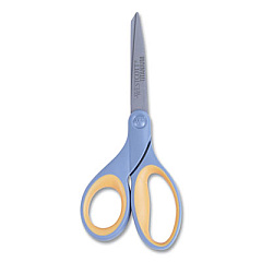 Westcott Titanium Bonded Scissors, 8" Long, 3.5" Cut Length, Gray/Yellow Straight Handle (15917)