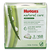 Huggies Natural Care Baby Wipes, Unscented, White, 56/pack, 3-Pack/box, 3 Box/carton (43403)