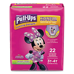 Huggies PULL-UPS LEARNING DESIGNS POTTY TRAINING PANTS FOR GIRLS, SIZE 3T-4T, 22/PACK (45140)