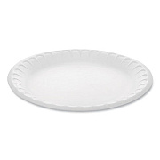 Pactiv UNLAMINATED FOAM DINNERWARE, PLATE, 9" DIAMETER, WHITE, 500/CARTON (0TH100090000)