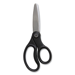TRU RED Ambidextrous Stainless Steel Scissors, 5" Long, 2.64" Cut Length, Black Straight Ergonomic Handle (24380508)