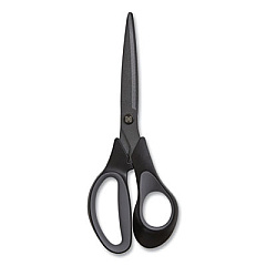 TRU RED Non-Stick Titanium-Coated Scissors, 8" Long, 3.86" Cut Length, Charcoal Black Blades, Black/Gray Straight Handle (24380515)