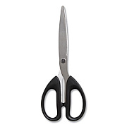 TRU RED Ambidextrous Stainless Steel Scissors, 7" Long, 3.23" Cut Length, Black Straight Symmetrical Handle (24380496)