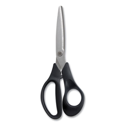 TRU RED Stainless Steel Scissors, 7" Long, 2.64" Cut Length, Black Straight Handle (24380495)