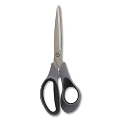 TRU RED Non-Stick Titanium-Coated Scissors, 8" Long, 3.86" Cut Length, Gun-Metal Gray Blades, Gray/Black Straight Handle (24380509)