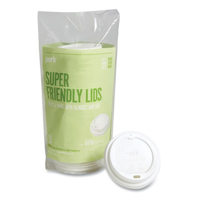 Perk 24394129 Compostable Plastic Hot Cup Lids