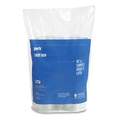 Perk 24394128 Eco-ID Compostable PLA Corn Plastic Cold Cups