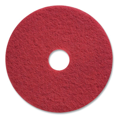 Coastwide Professional Buffing Floor Pads, 17" Diameter, Red, 5/Carton (663604)