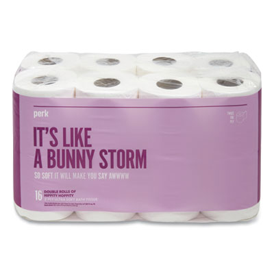 Perk Ultra Soft Two-Ply Standard Toilet Paper, Septic Safe, White, 154 Sheets/Roll, 16 Rolls/Pack (24380330)