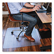 ES Robbins Sit or Stand Mat for Carpet or Hard Floors, 36 x 53 with Lip, Clear/Black (184612)