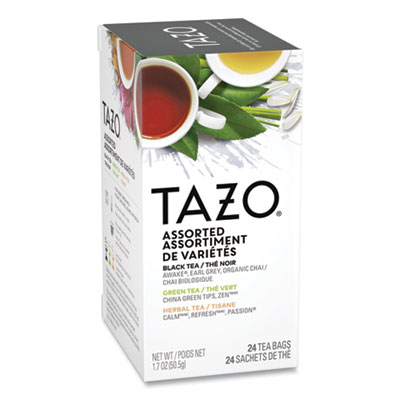 Tazo Assorted Tea Bags, Three Each Flavor, 24/Box (153966)