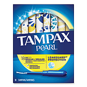 Tampax PEARL TAMPONS, REGULAR, 18/BOX (285471)