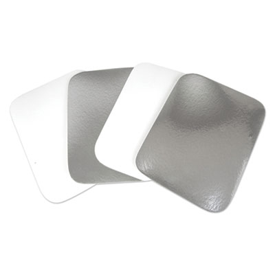 Durable Packaging Flat Board Lids for 3 Compartment MOW Foil Container, Silver, 500/Carton (L210500)