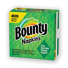 Bounty Quilted Napkins, 1-Ply, 12.2 x 12, White, 200/Pack, 400/Carton (59096)