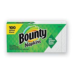 Bounty Quilted Napkins, 1-Ply, 12.1 X 12, White, 100/pack, 20 Packs Per Carton (34884CT)