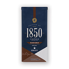 1850 Coffee, Black Gold, Dark Roast, Ground, 12 oz Bag, 6/Carton (60516)