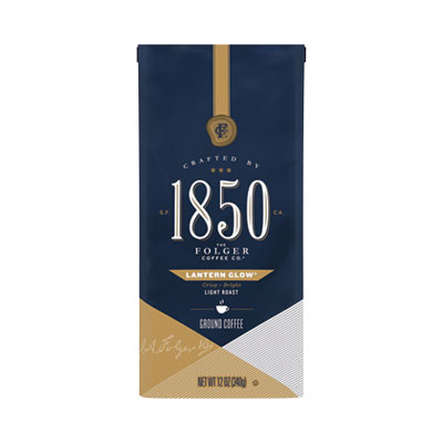 1850 Coffee, Lantern Glow, Light Roast, Ground, 12 oz Bag, 6/Carton (60513)