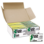 Scotch-Brite PROFESSIONAL Medium-Duty Scrubbing Sponge 74, 3.6 x 6.1, 0.7" Thick, Yellow/Green, 20/Carton