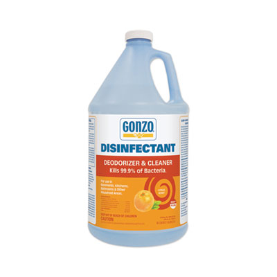 Gonzo Disinfectant Deodorizer and Cleaner, Citrus Scent, 1 gal Bottle, 4/Carton (1041ACT)
