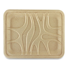 World Centric PFAS Fiber Trays, 9.1 x 7.1 x 0.7, Natural, Paper, 500/Carton (TRSC4S)