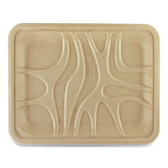 World Centric Laminated Fiber Meat and Produce Trays, PLA Lined, PFAS Free, 9.1 x 7.1 x 0.7, Natural, Paper, 500/Carton (TRSC4SLLF)