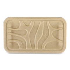 World Centric Laminated Fiber Meat and Product Trays, PLA Lined, PFAS Free, 8.3 x 4.9 x 0.7, Natural, Paper, 500/Carton (TRSC17SLLF)