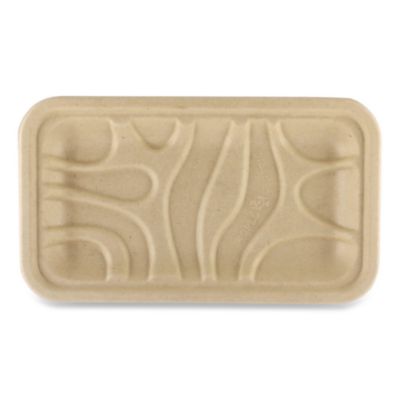 World Centric Laminated Fiber Meat and Product Trays, PLA Lined, PFAS Free, 8.3 x 4.9 x 0.7, Natural, Paper, 500/Carton (TRSC17SLLF)