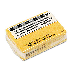 3M Commercial Cellulose Sponge, 4.25 x 6, 1.6" Thick, Yellow (C31)