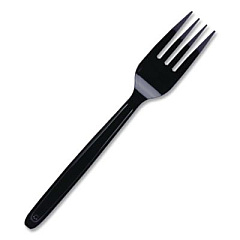 WNA Cutlery for Cutlerease Dispensing System, Mediumweight Fork, Plastic, Black, 960/Box (CEASEFK960BL)