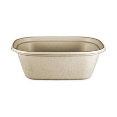 World Centric Fiber Containers, 48 oz, 8.5" Diameter x 3"h, Natural, 400/Carton (CTSCU3)