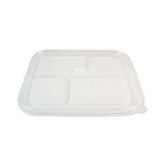 World Centric PLA Lids for Fiber Bento Box Containers, 12.1 x 9.8 x 0.8, Clear, Plastic, 300/Carton (TRLCSBB)