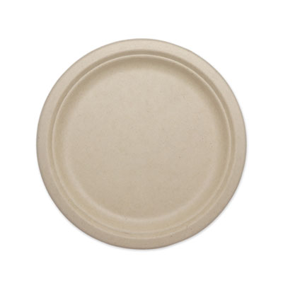 World Centric Fiber Plates, 9" dia, Natural, 1,000/Carton (PLSCU9)