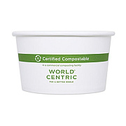 World Centric Paper Bowls, 16 oz, 4.4" Diameter x 3" h, White, 500/Carton (BOPA16)