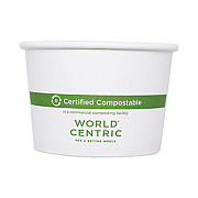 World Centric Paper Bowls, 32 oz, 4.4" Diameter x 5.8" h, White, 500/Carton (BOPA32)