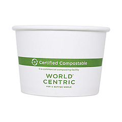 World Centric Paper Bowls, 32 oz, 4.4" Diameter x 5.8" h, White, 500/Carton (BOPA32)