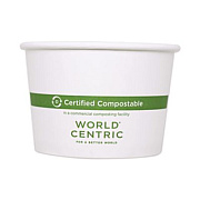 World Centric Paper Bowls, 8 oz, 3.5" Diameter x 2.3" h, White, 1,000/Carton (BOPA8)