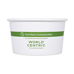 World Centric Paper Bowls, 12 oz, 4.5" Diameter x 2.5" h, White, 500/Carton (BOPA12)