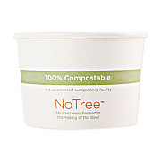 World Centric No Tree Paper Bowls, 16 oz, 4.4" Diameter x 3" h, Natural, Sugarcane, 500/Carton (BOSU16)