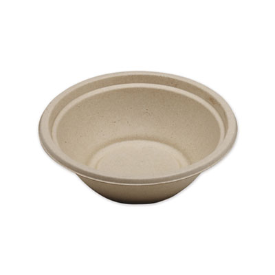World Centric Fiber Bowls, 24 oz, 7.4" Diameter x 2.3"h, Natural, 500/Carton (BOSCU24)