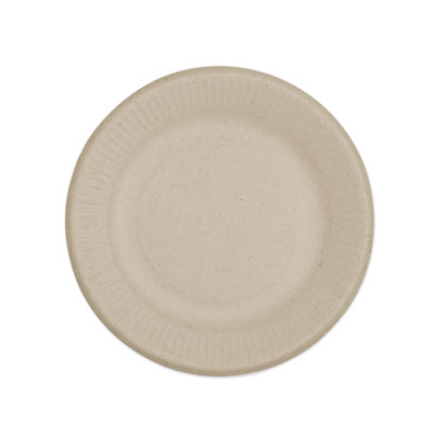 World Centric Fiber Plates, Ripple Edge, 6" dia, Natural, 1,000/Carton (PLSCU6)