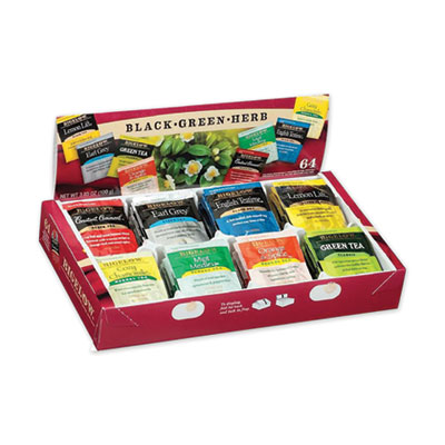 Bigelow VARIETY PACK ASSORTED TEA BAGS, INDIVIDUALLY WRAPPED, 64 TEA BAGS/BOX (390221)