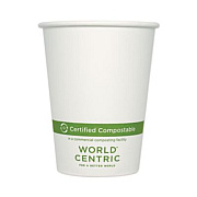 World Centric Paper Hot Cups, 12 oz, White, 1,000/Carton (CUPA12)